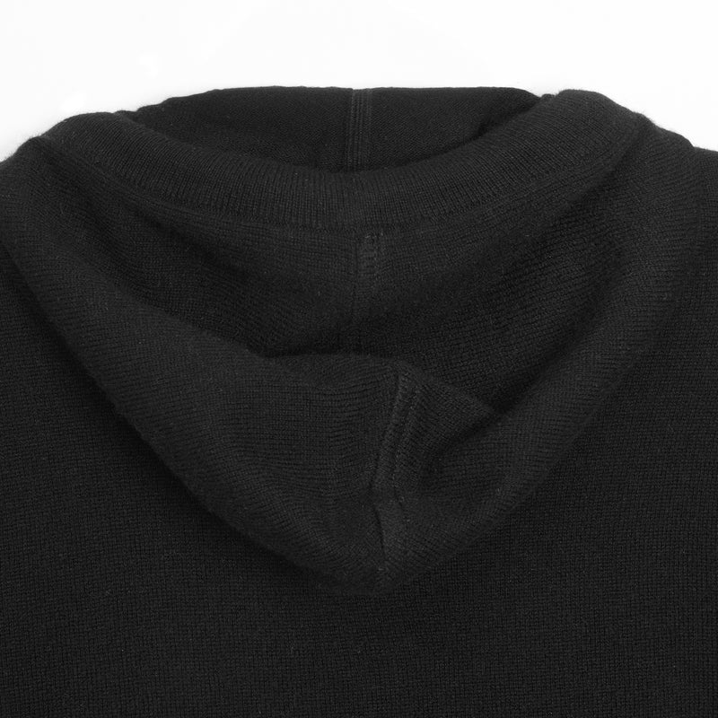 Heidi Black Knitted Hoodie