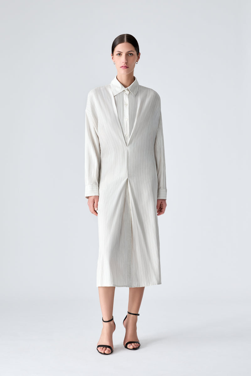 Displays a model wearing the White 'Vera Wang' branded dress