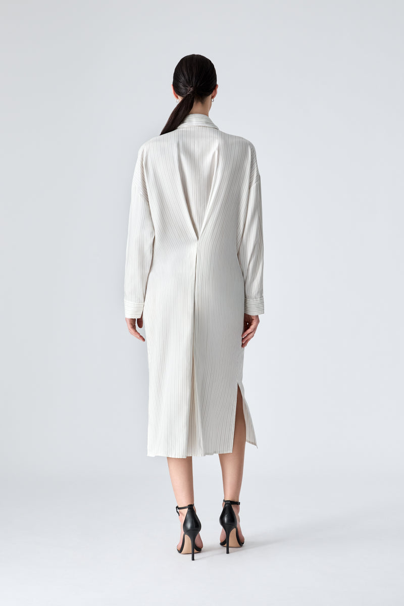 Displays a model wearing the White 'Vera Wang' branded dress