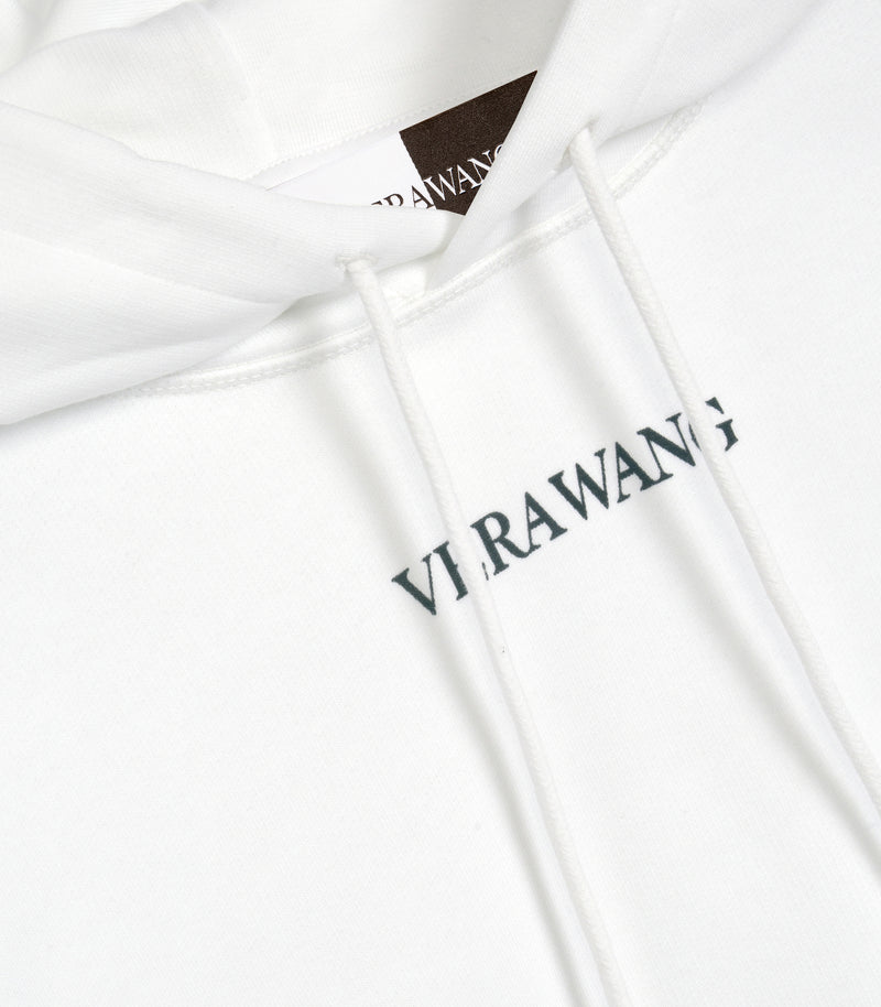 A white pullover hoodie with 'VERAWANG' printed in black capital letters across the chest, displayed on a light gray background.