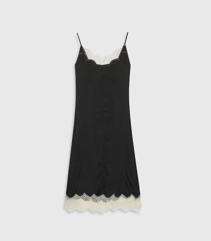Cadence Black and Ivory Slip Dress