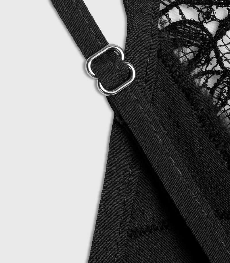 Black lace dress straps with metal adjustable clasp
