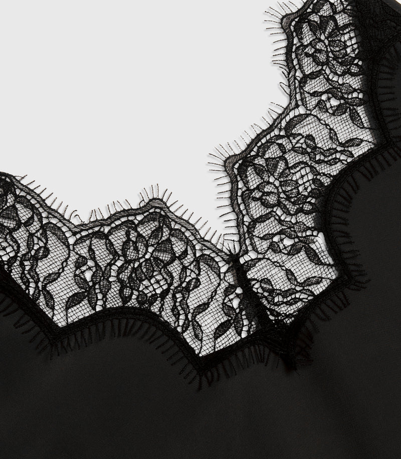 Black lace dress neckline