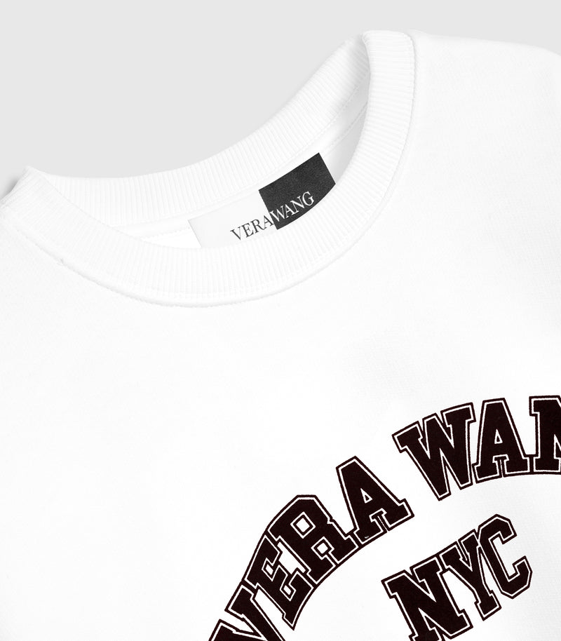 College Crew Sweatshirt White