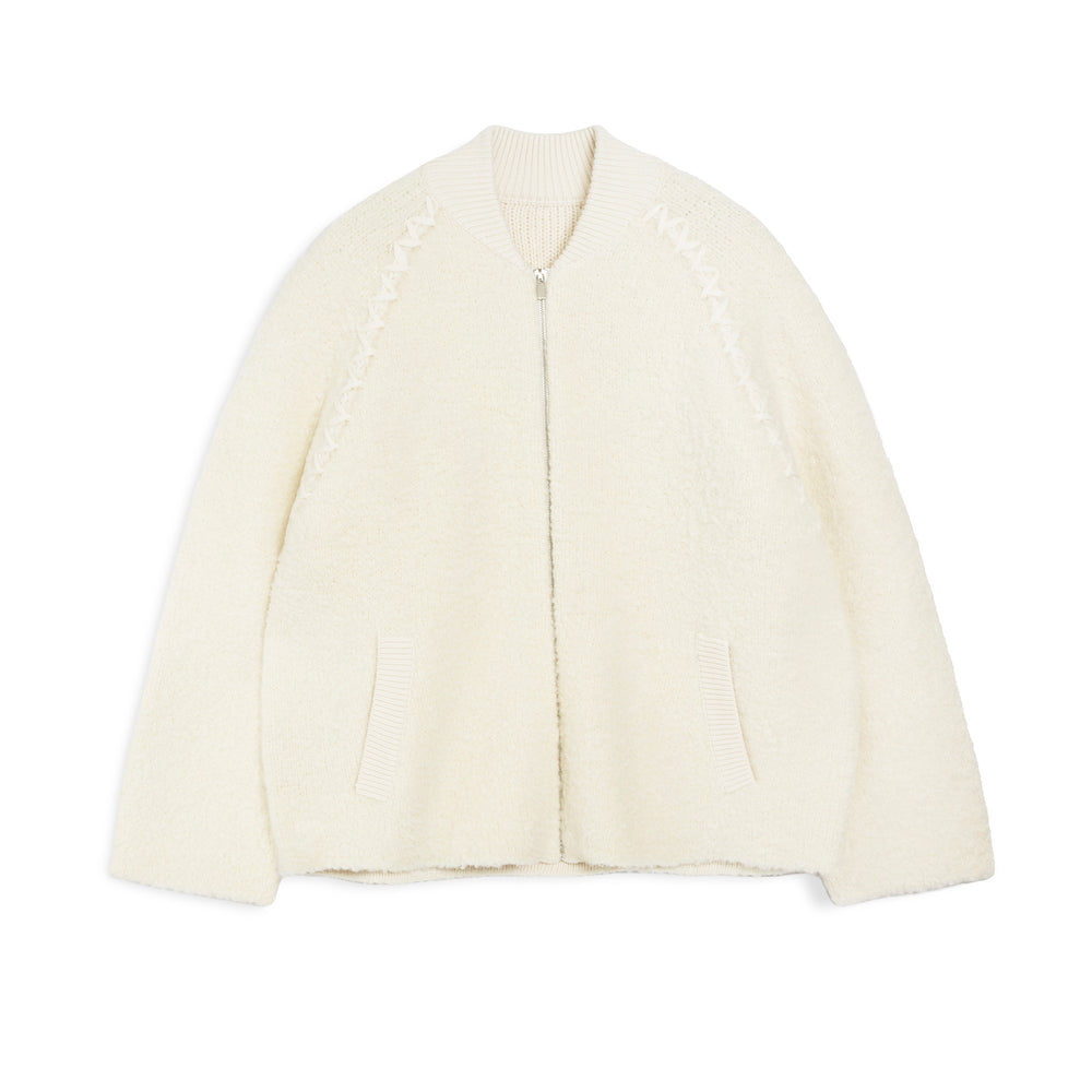 Viola Varsity Jacket F43 Boucle Knitwear Ivory